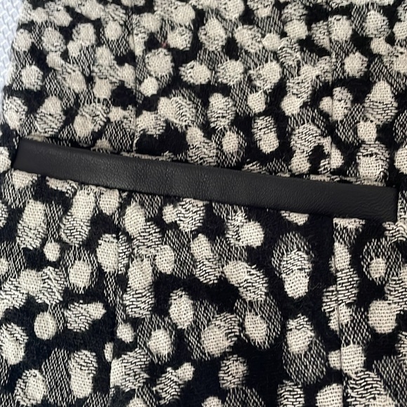 Lafayette 148 NY Wool Blend Black and White Leather Trim Blazer Size 6 - Picture 8 of 11